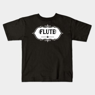 White Flute Emblem Kids T-Shirt